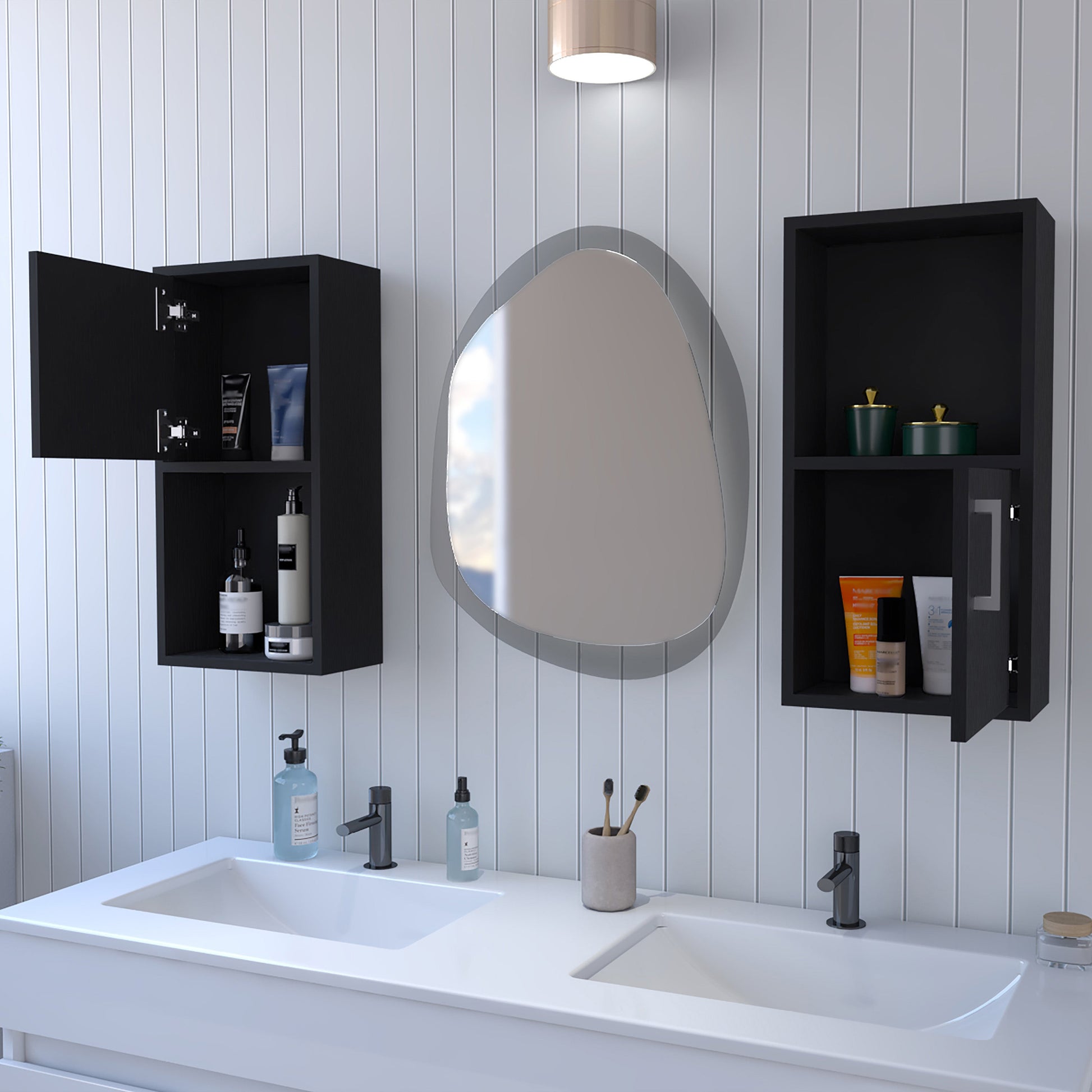Wenge Bathroom Medicine Cabinets - Wall Mounted Storage