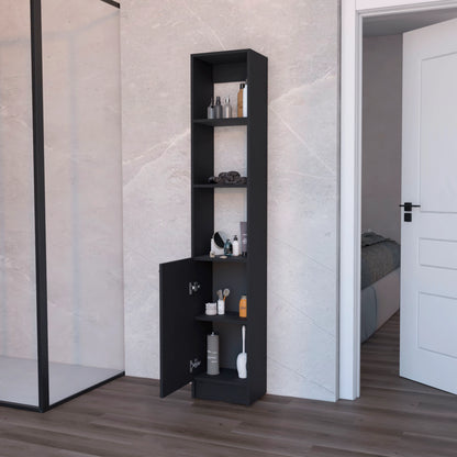 Wenge Linen Cabinet - Bathroom Storage with Shelves