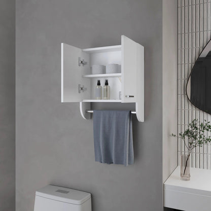 Wall Mounted White Bathroom Cabinet with 2 Doors