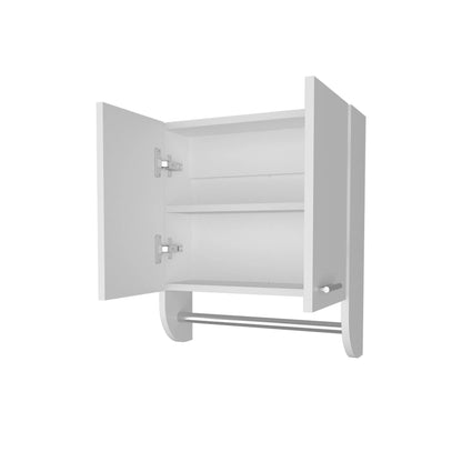 Wall Mounted White Bathroom Cabinet with 2 Doors