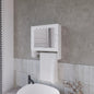 White Medicine Cabinet with Towel Bar and Included Mirror