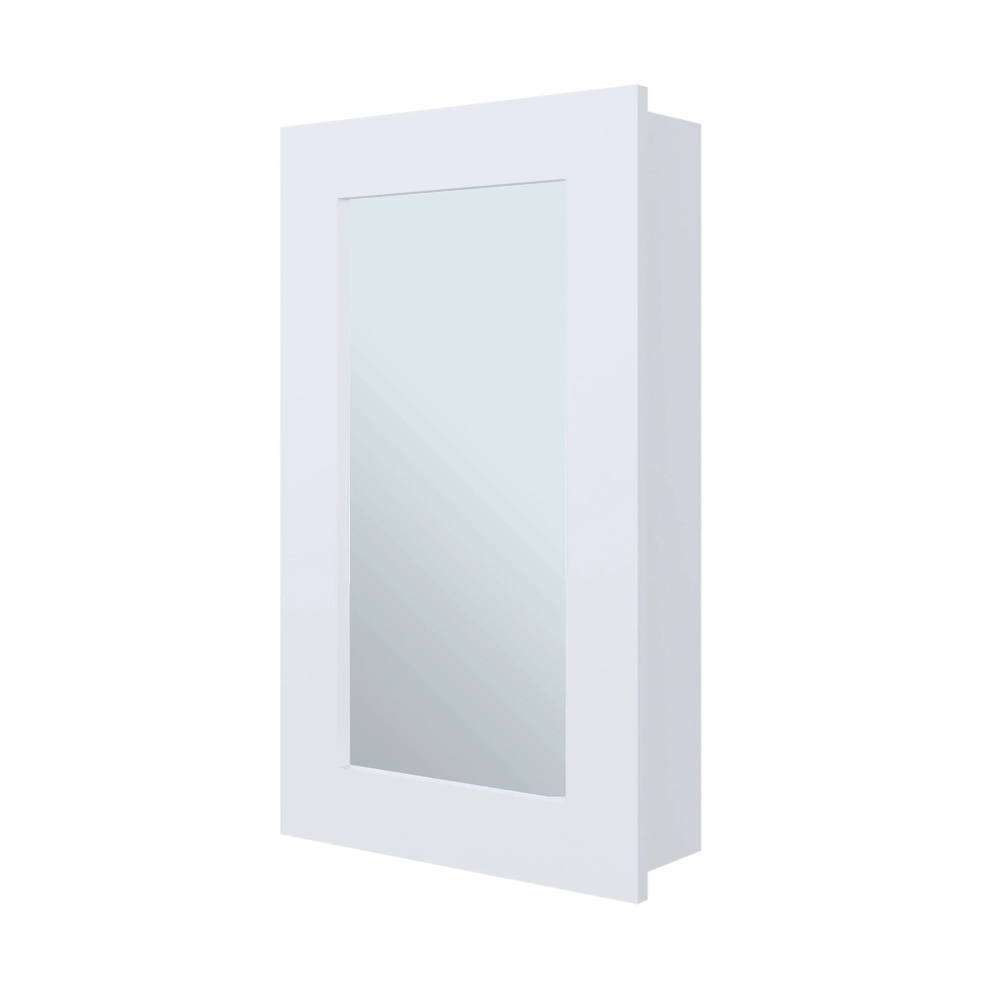 White Bathroom Medicine Cabinet with Mirror - Wall Mounted