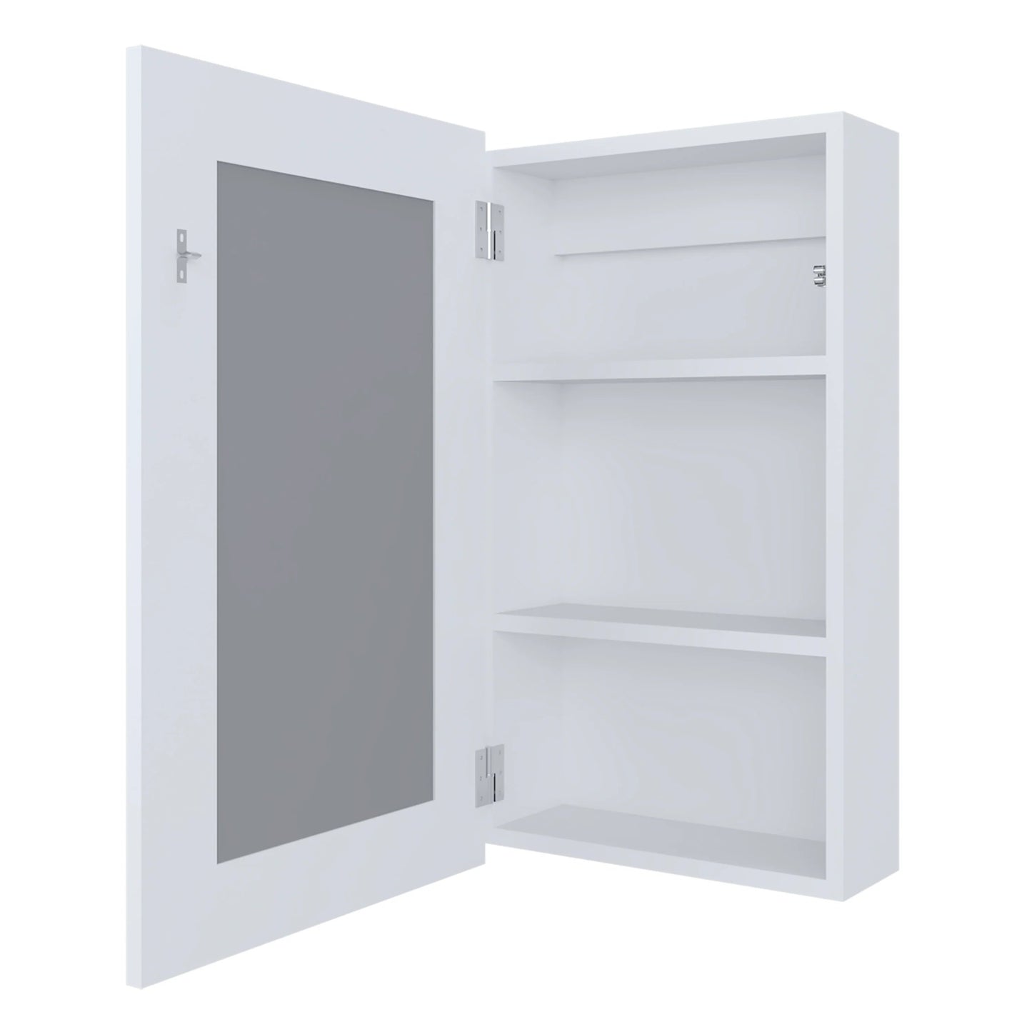 White Bathroom Medicine Cabinet with Mirror - Wall Mounted