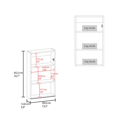 White Bathroom Medicine Cabinet with Mirror - Wall Mounted