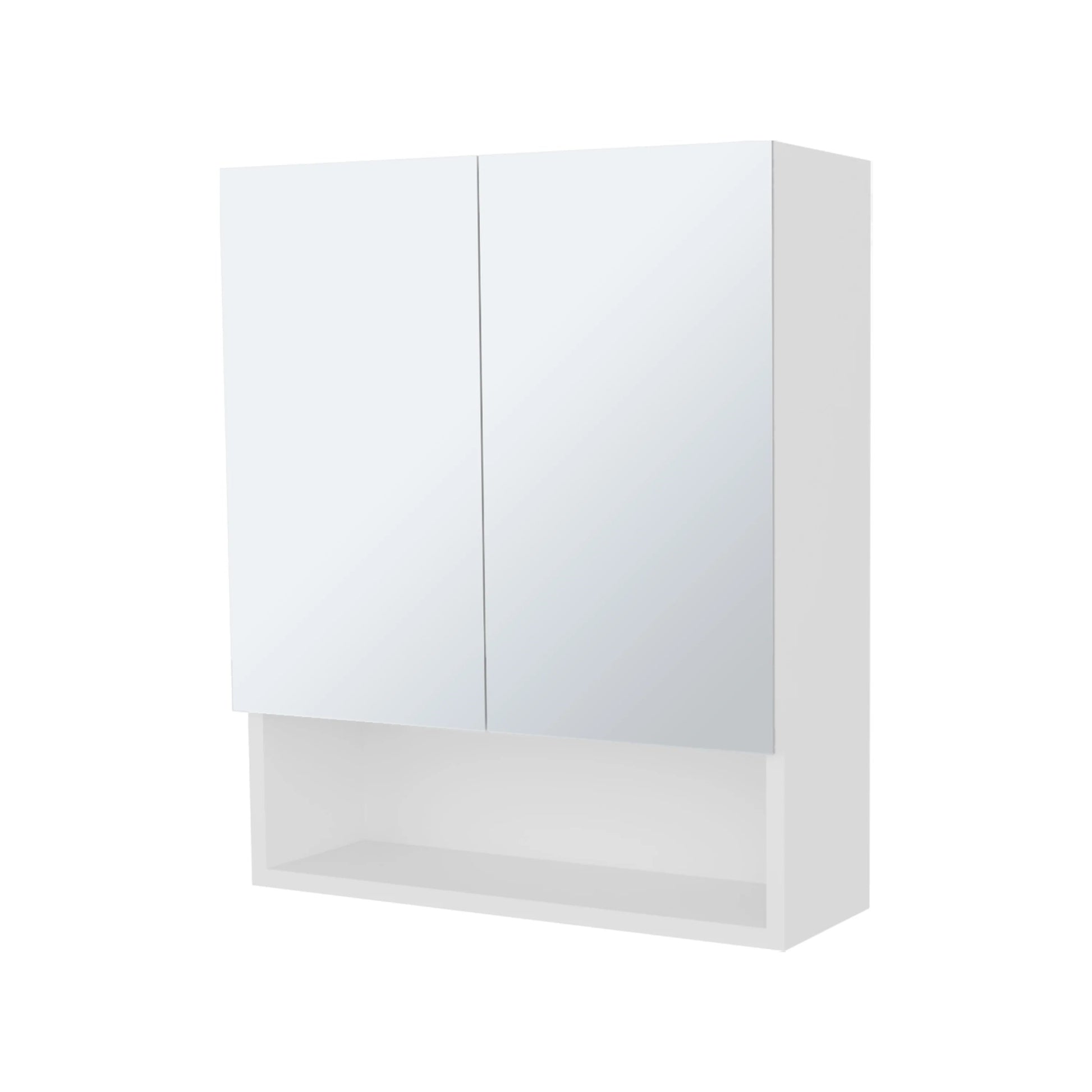 White Wall Mounted Bathroom Storage Cabinet with Mirror
