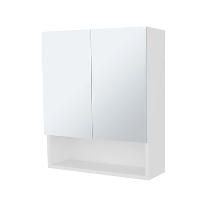 White Wall Mounted Bathroom Storage Cabinet with Mirror