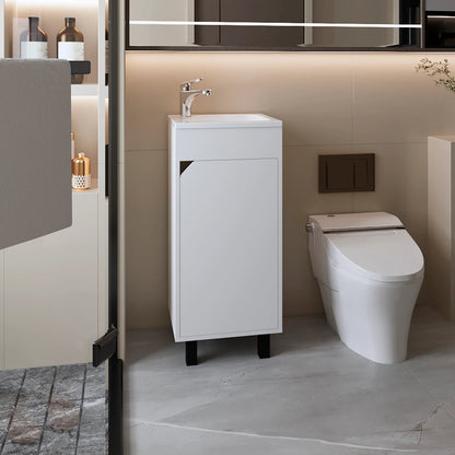 White Bathroom Vanity with Integrated Sink