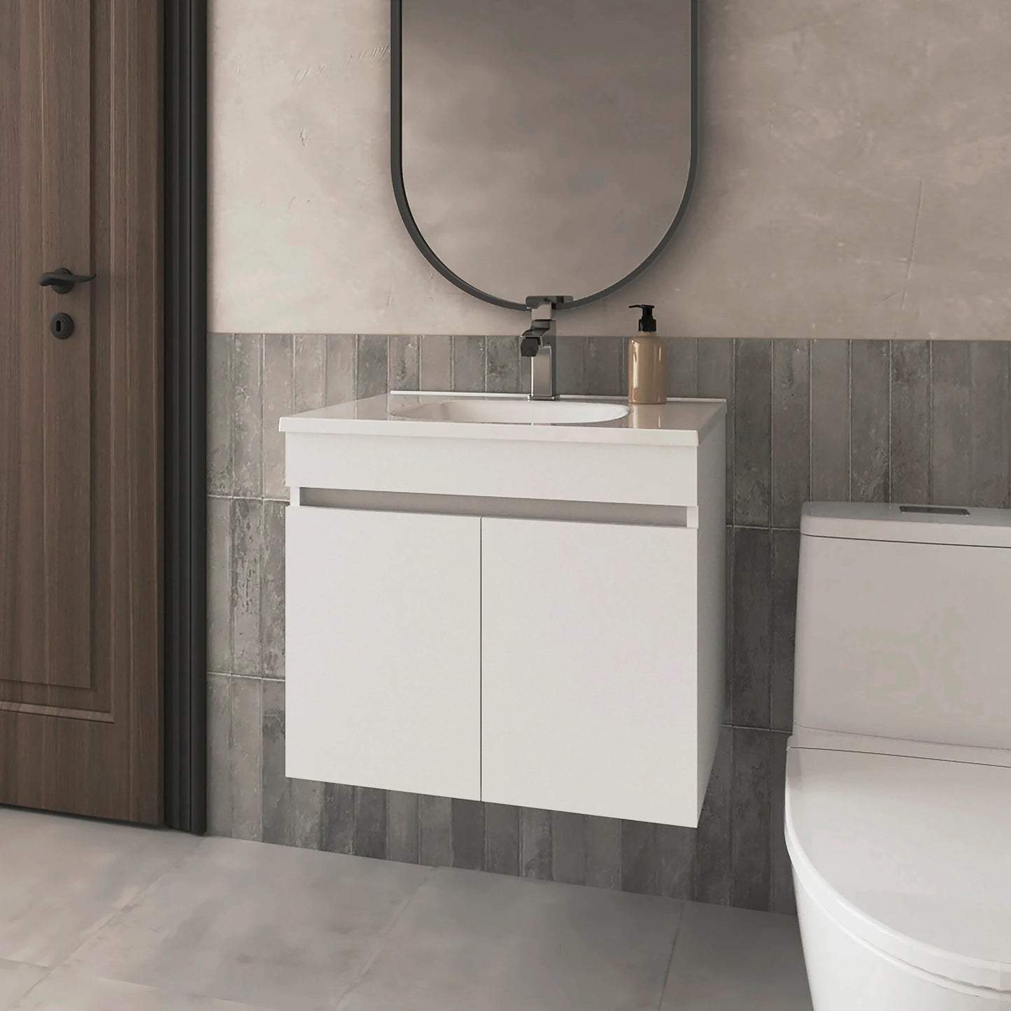 White Vanity with 2 Doors