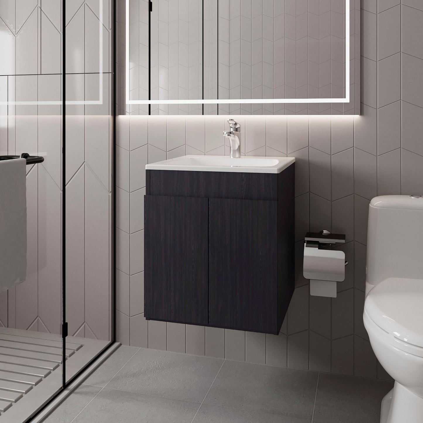 Wengue Bathroom Vanity with two Doors