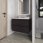 Wengue Floating Vanity with Two Drawers and Sink