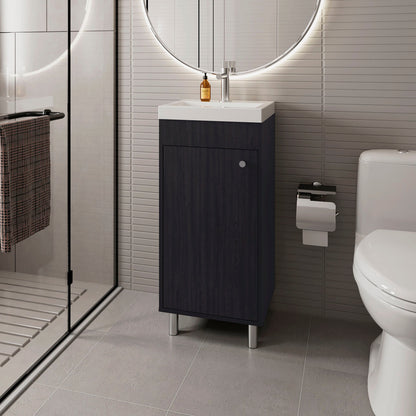 Wengue Bathroom Vanity with 1 Door and 2 Storage Shelf