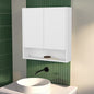 White Wall-Mounted Medicine Cabinet with 2 Doors and 3 Shelves