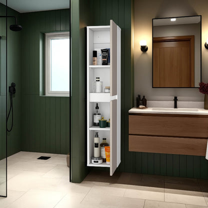 Light Beige and White 2-Door Wall Cabinet