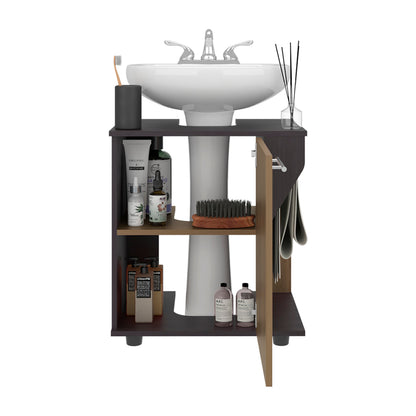 Wenge Bathroom Vanity with Two Shelves