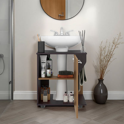 Wenge Bathroom Vanity with Two Shelves