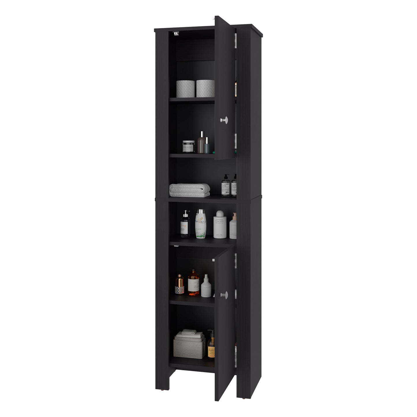Wenge Bathroom Tall Cabinet Freestanding Storage