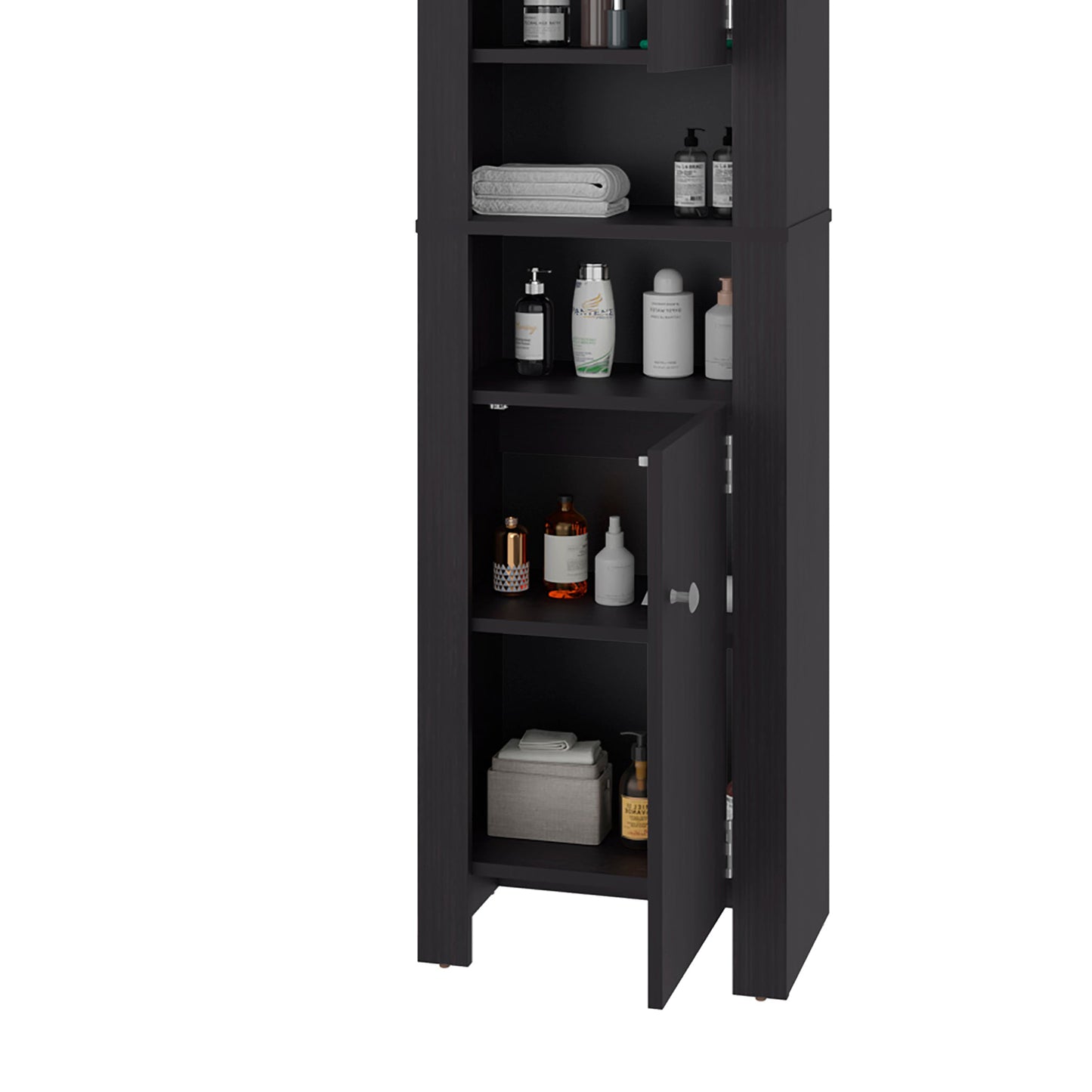 Wenge Bathroom Tall Cabinet Freestanding Storage