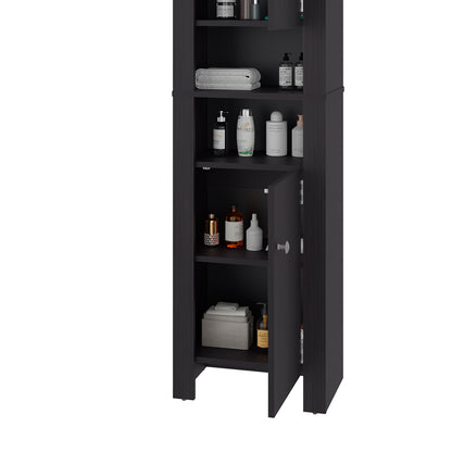 Wenge Bathroom Tall Cabinet Freestanding Storage