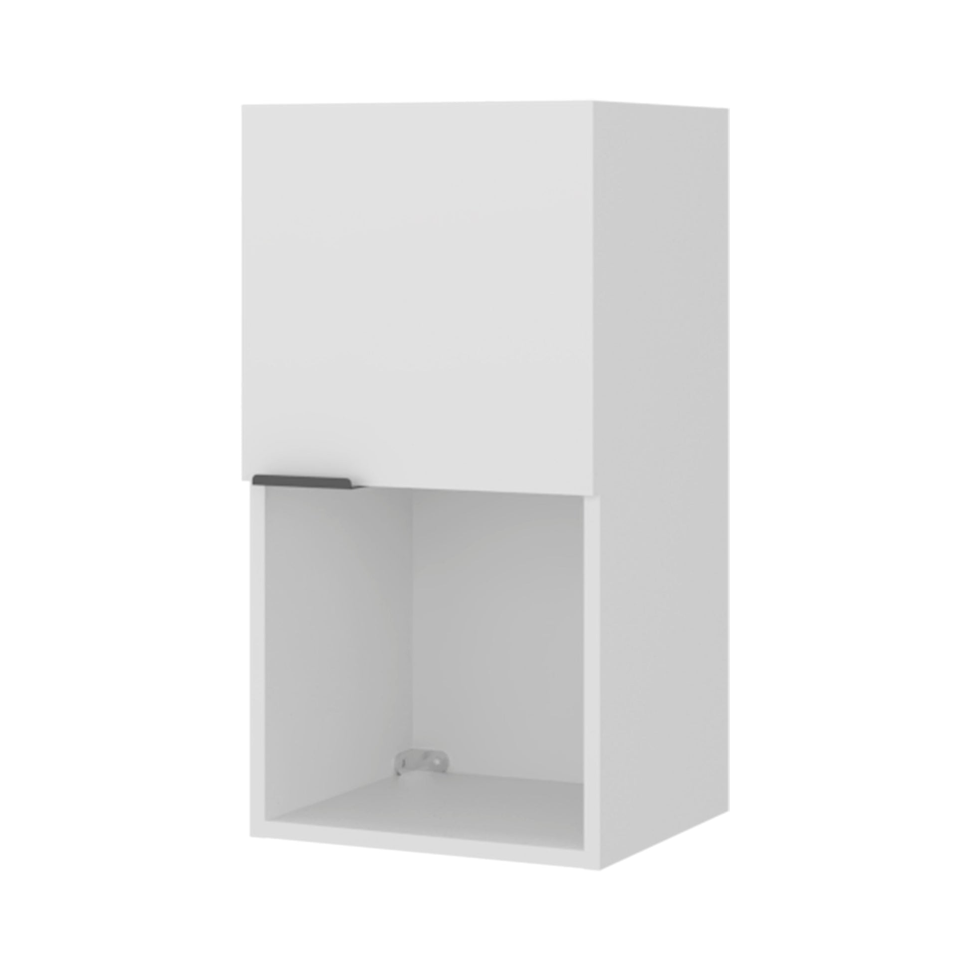 White Wall-Mounted Bathroom Cabinet - Hidden Storage
