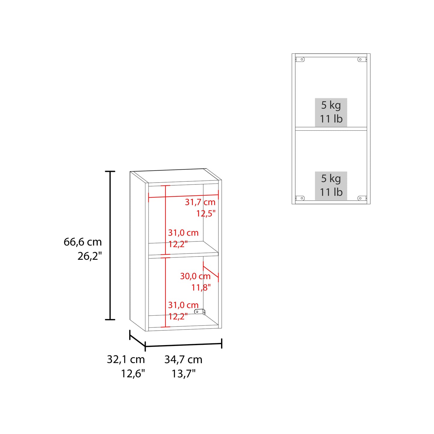 White Wall-Mounted Bathroom Cabinet - Hidden Storage