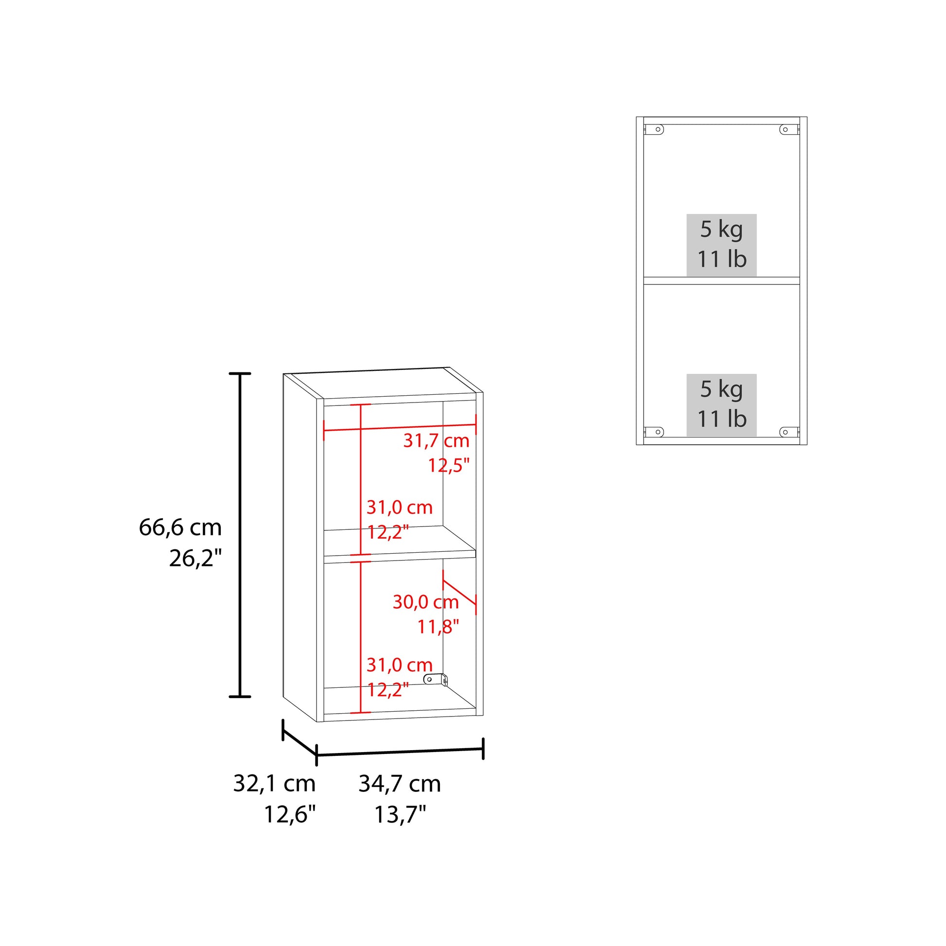 White Wall-Mounted Bathroom Cabinet - Hidden Storage