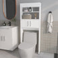 White 2-Door Bathroom Storage Cabinet with Open Shelves