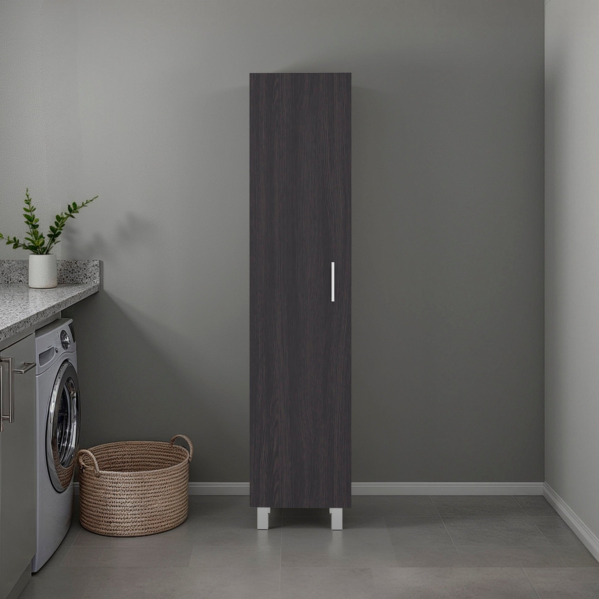 Wenge Storage Cabinet with Fixed Shelf