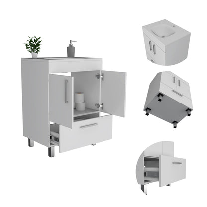 White Bathroom Vanity with Two Doors