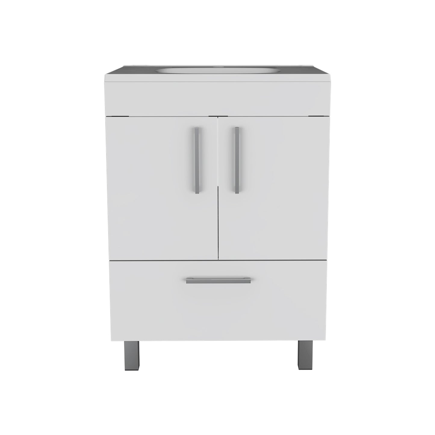 White Bathroom Vanity with Two Doors