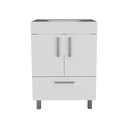 White Bathroom Vanity with Two Doors