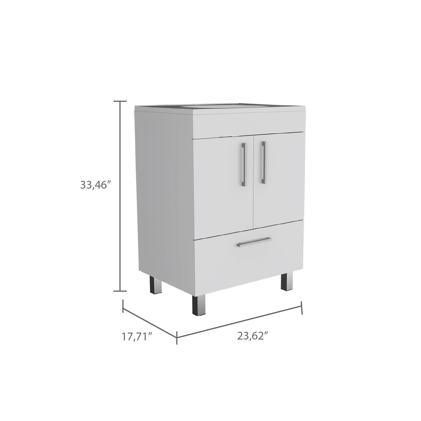 White Bathroom Vanity with Two Doors