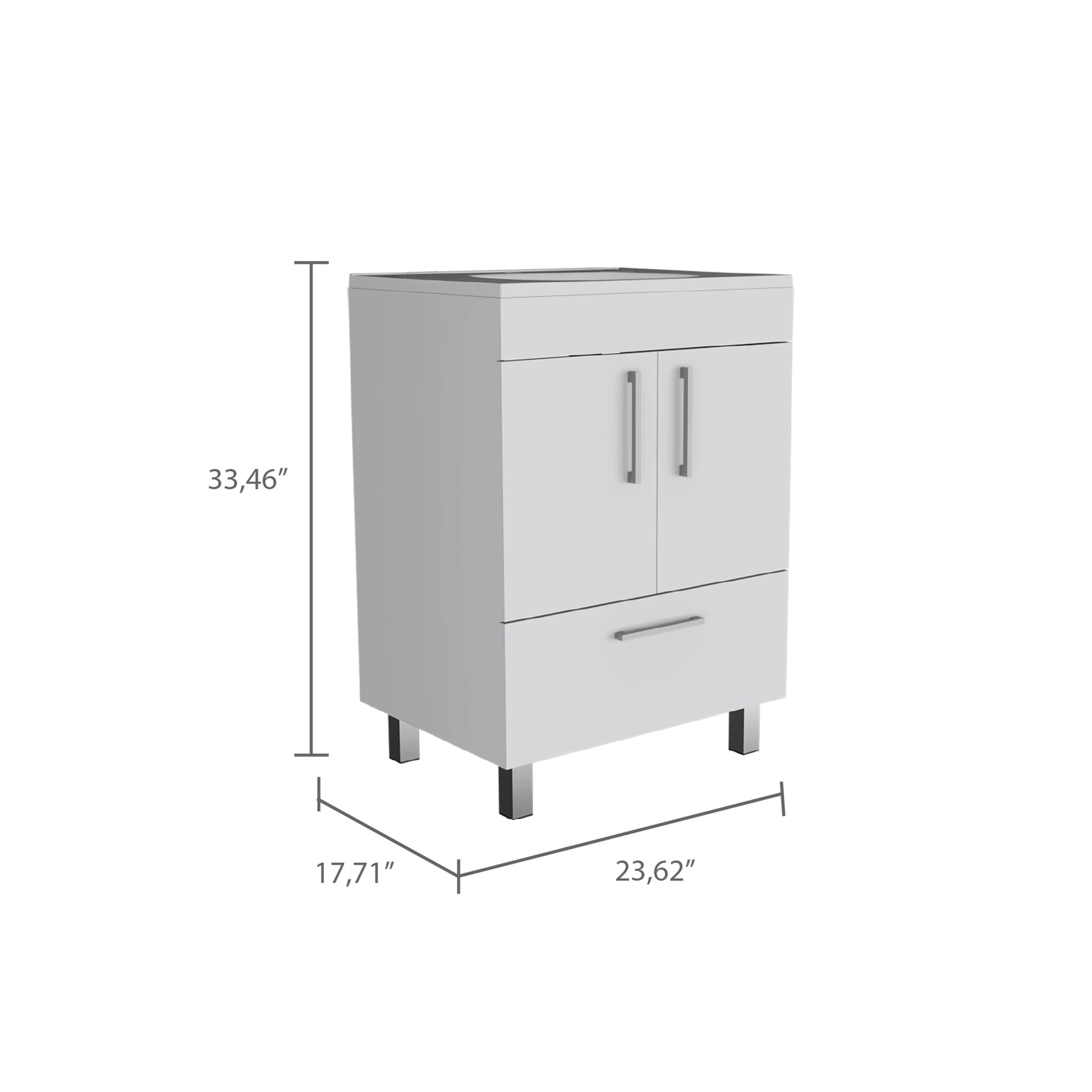 White Bathroom Vanity with Two Doors