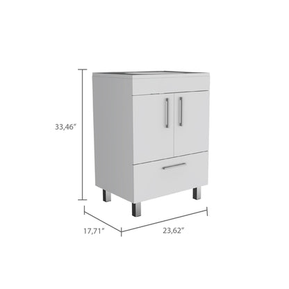 White Bathroom Vanity with Two Doors