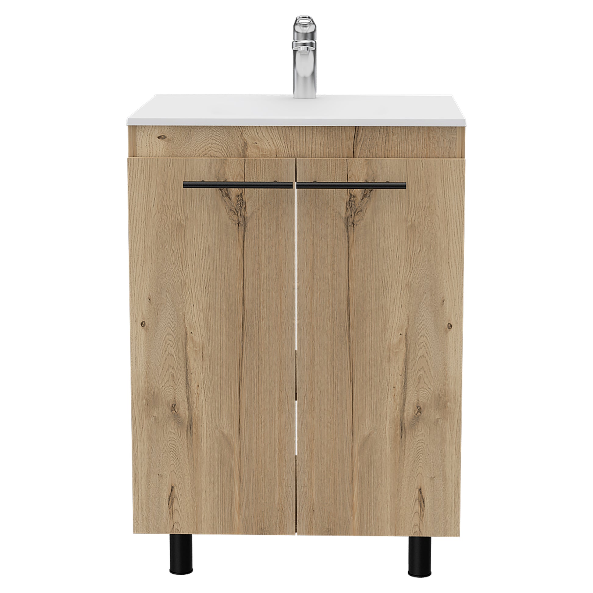 Light Oak Bathroom Vanity Cabinet - 2 Door Storage