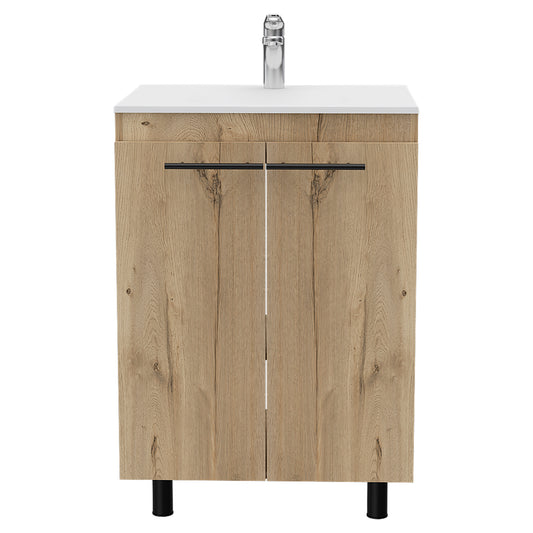 Light Oak Bathroom Vanity Cabinet - 2 Door Storage
