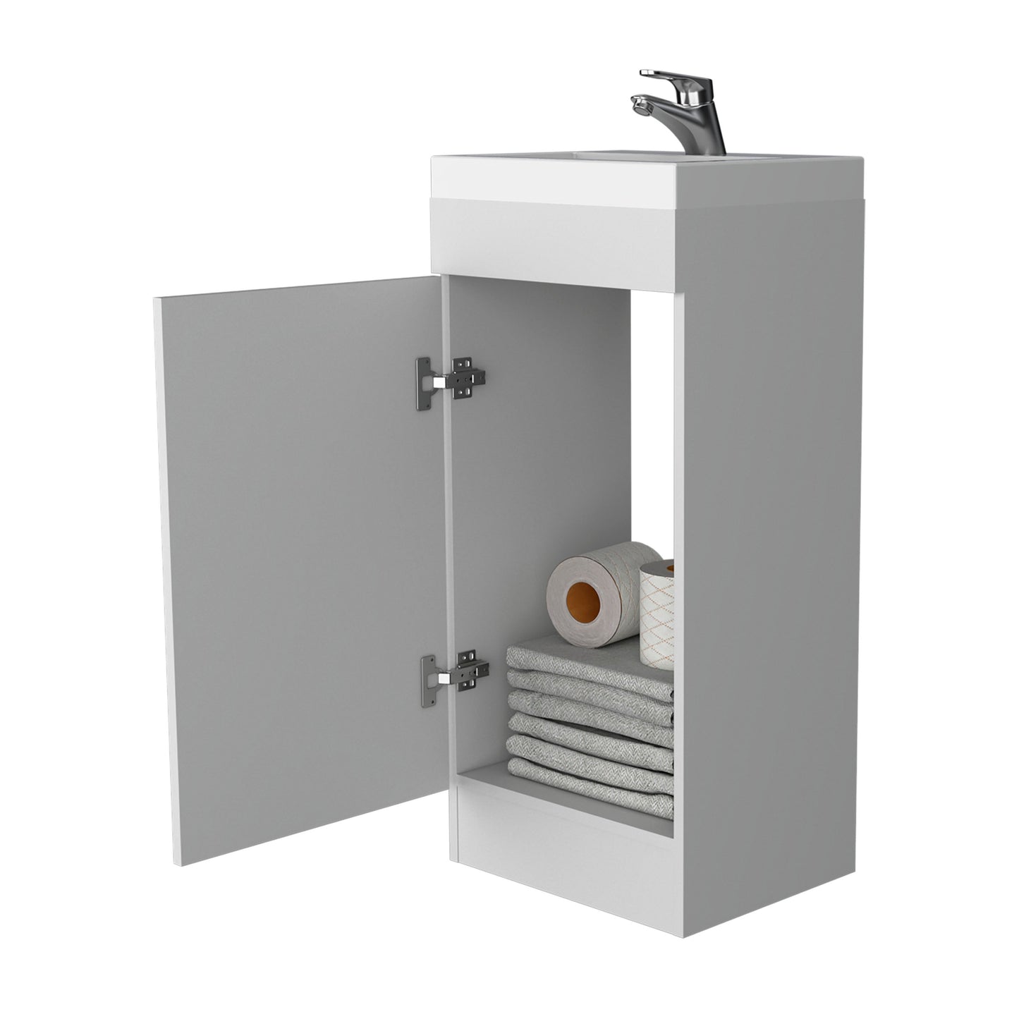 White 1-Door Vanity Sink - Bathroom Storage