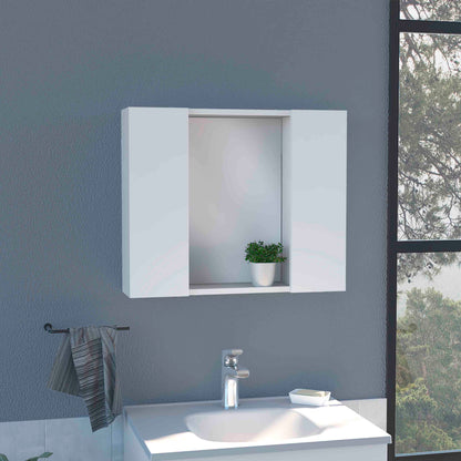 Artemisa Medicine Cabinet, Double Door, Mirror, One External Shelf  -White