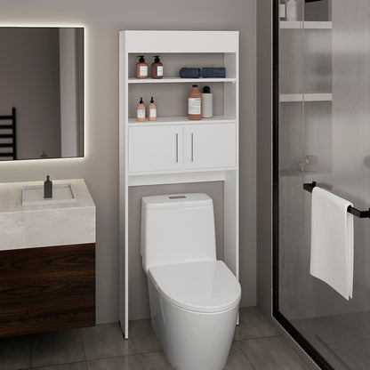 Madrid Over The Toilet Cabinet, Double Door, Two Shelves, White