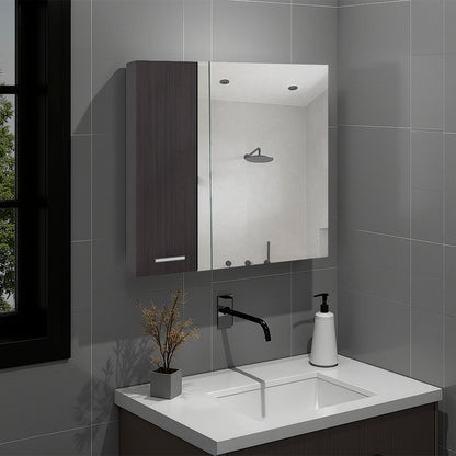 Sines Mirror Medicine Cabinet with Double Door, Four Interior Shelves, Humidity-Resistant Bathroom Storage, Wall Mounted Organizer for Toiletries, Essentials and Daily Use Items.