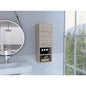 Mila Bathroom Cabinet, Two Interior  Shelves, Two External Shelves, Single Door Cabinet -Light Gray