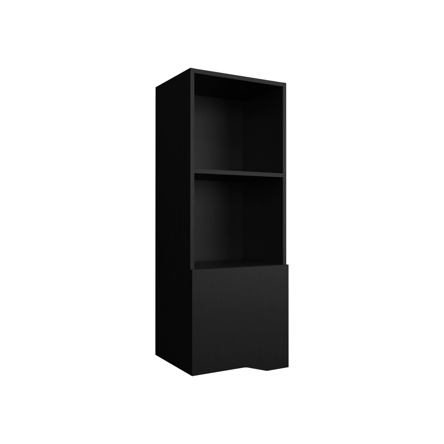 Black Bathroom Storage Cabinet - 16" Wall Mounted Shelf