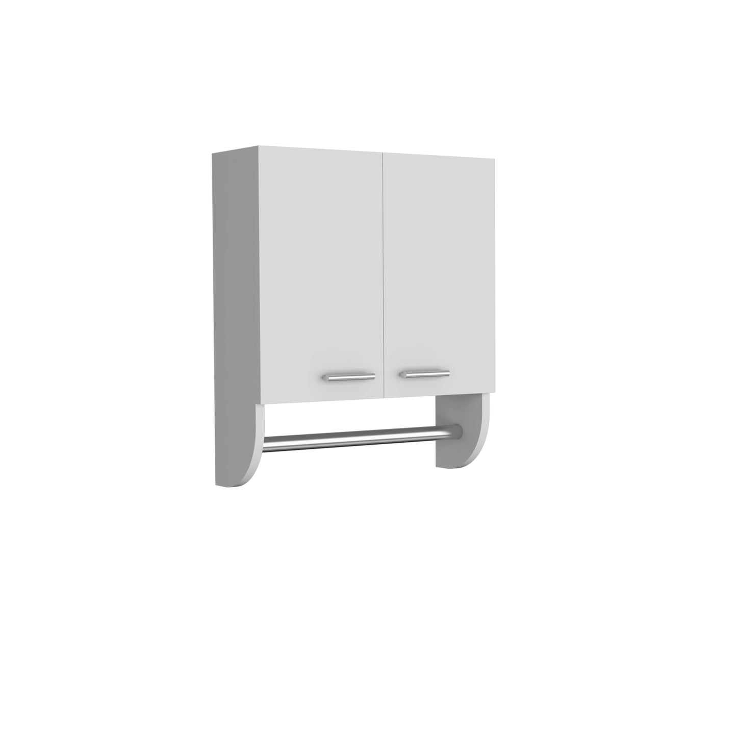 Modern White Particle Board Bathroom Storage Cabinet with Towel Holder