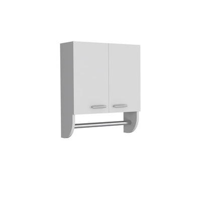 Modern White Particle Board Bathroom Storage Cabinet with Towel Holder