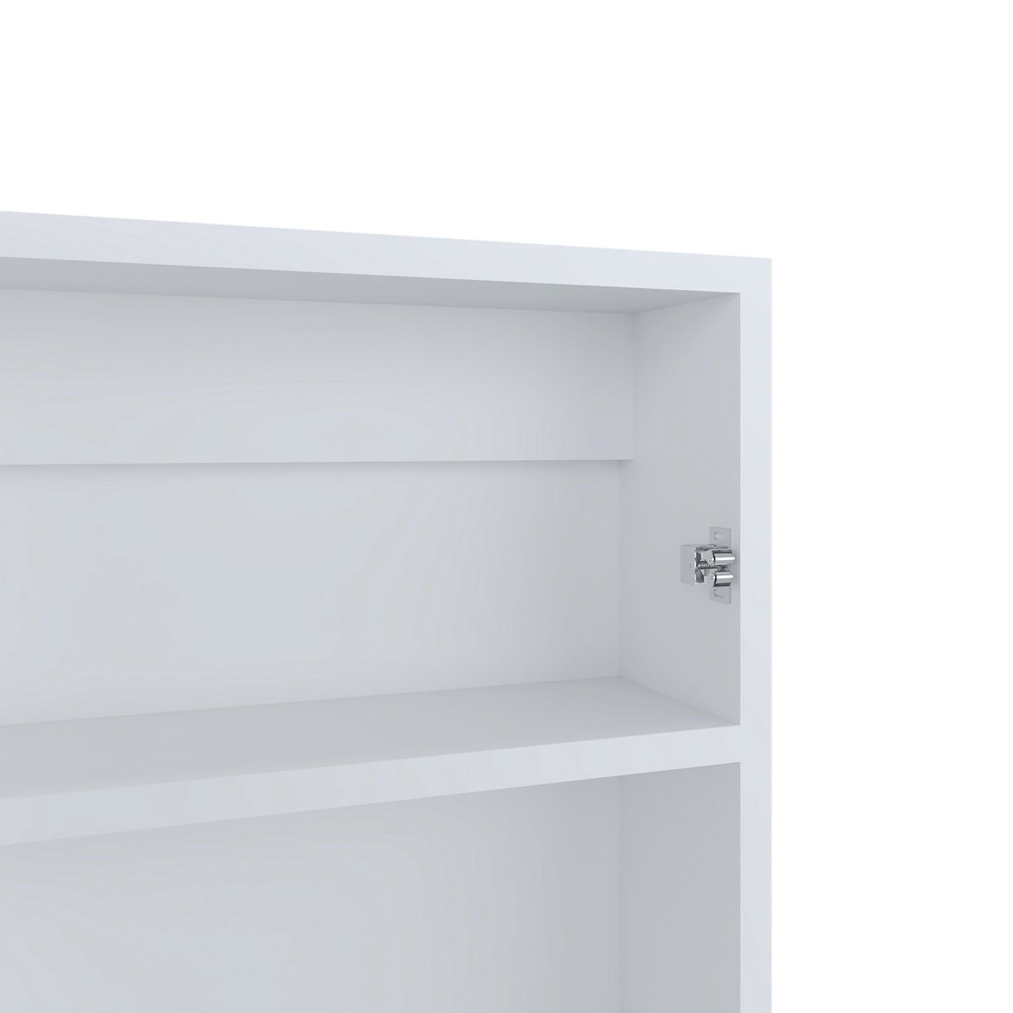White Bathroom Storage Cabinet with Mirror - 15.3"W