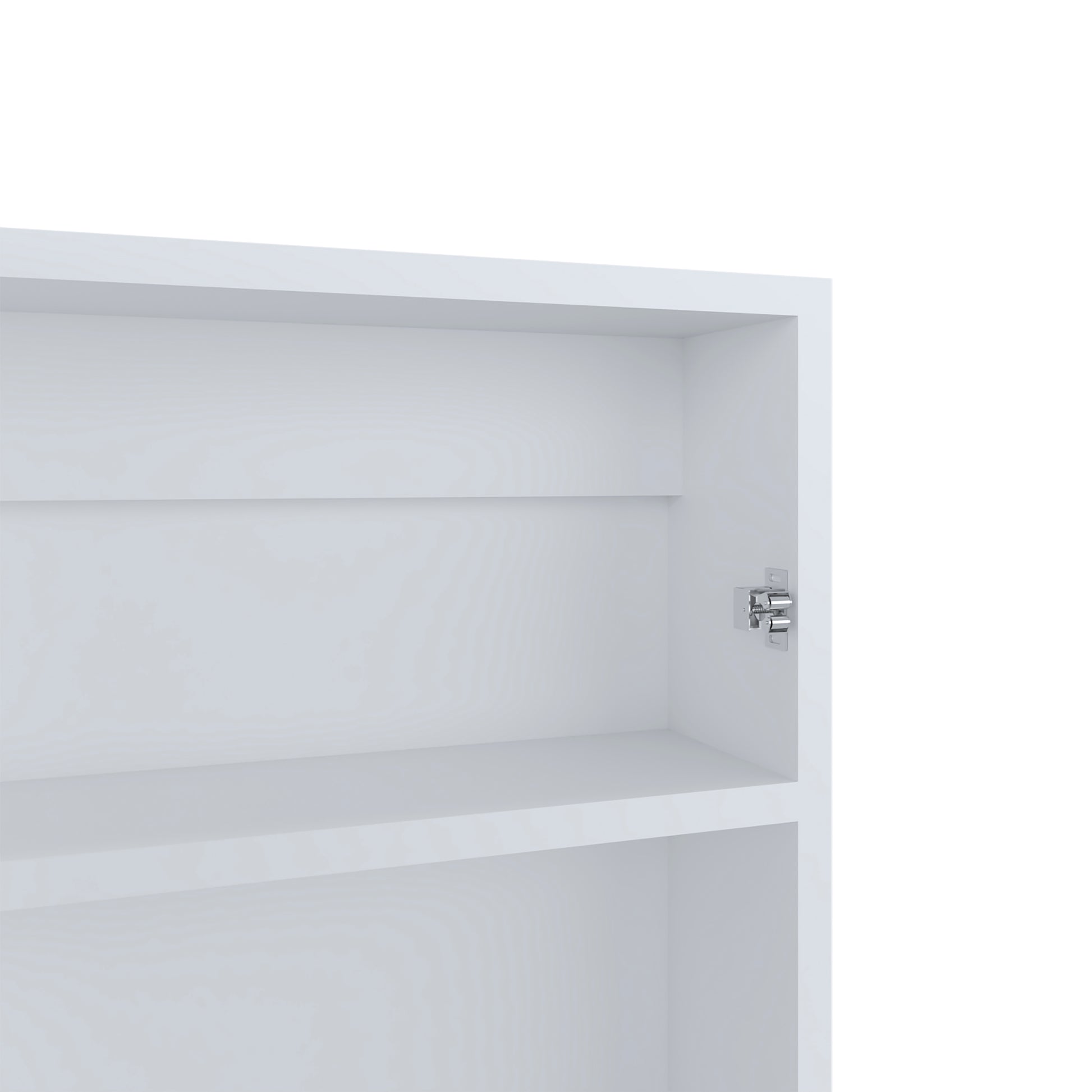 White Bathroom Storage Cabinet with Mirror - 15.3"W