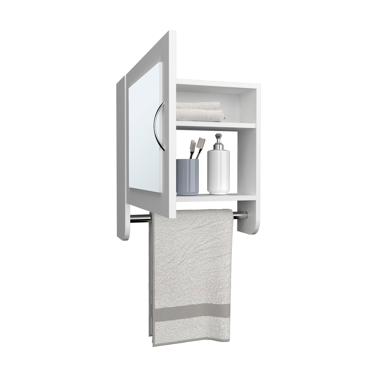 White Bathroom Storage Cabinet with Shelves