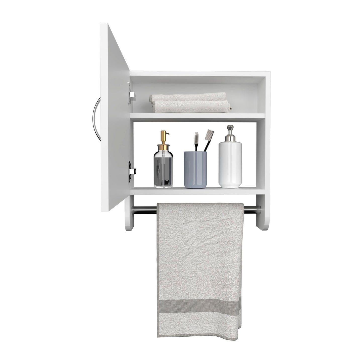 White Bathroom Storage Cabinet with Shelves