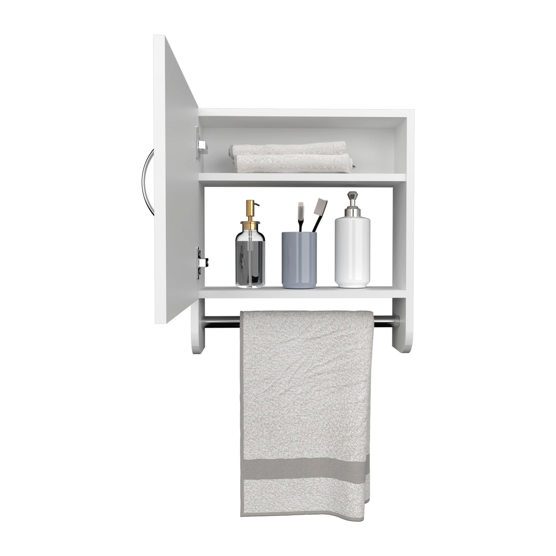 White Bathroom Storage Cabinet with Shelves