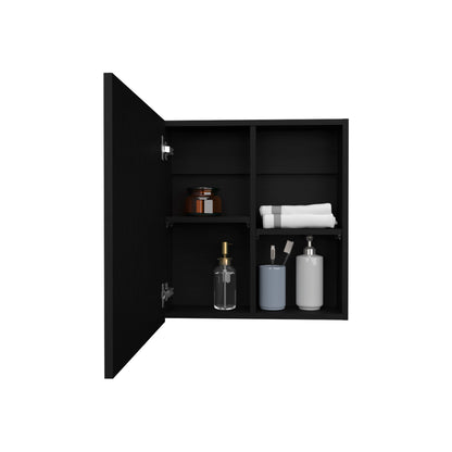Black Particle Board Medicine Cabinet for Bathroom Renovation Upgrade