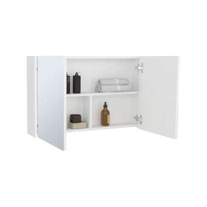 Bouti 19.7" H x 31.5" W Double Door Mirror Medicine Cabinet - White